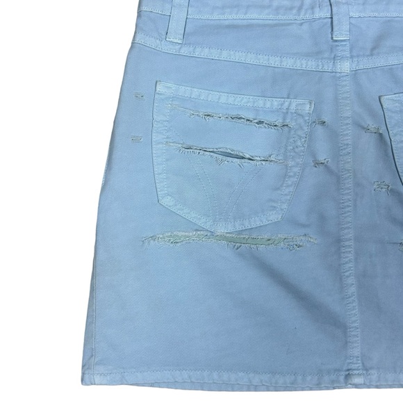 Dolce & Gabbana Denim A-Line Mini Skirt - Distressed - Light Blue - US 6 W28 IT4 - Picture 8 of 16